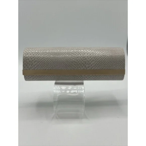 Jimmy Choo Ivory Snakeskin Hardshell Sunglasses Eyeglass Medium Case with Cloth - Picture 6 of 6